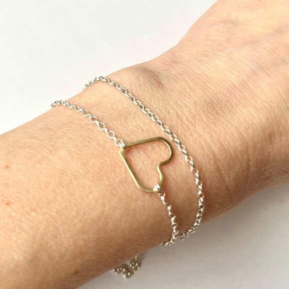 NWT Heart charm choker necklace, 15” long. 4 variants available. Gold filled - Picture 10 of 10